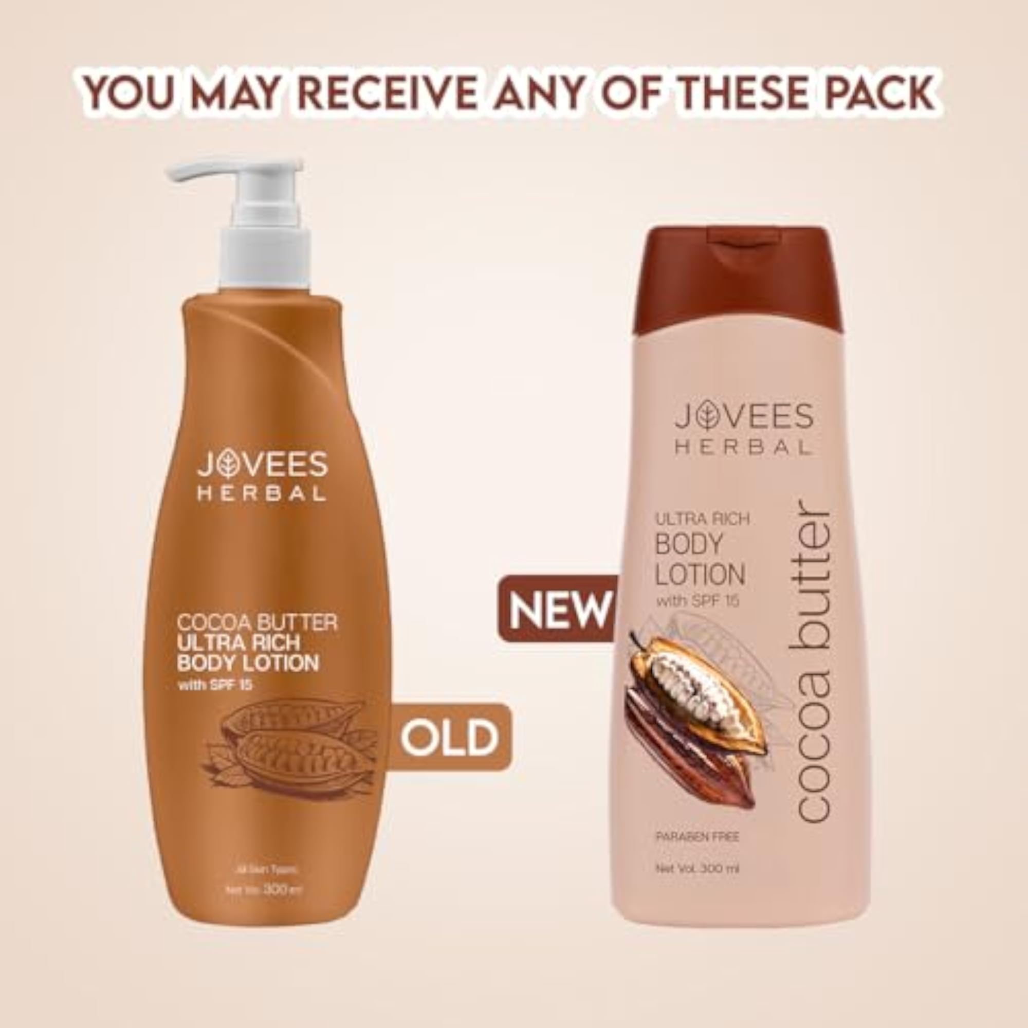 Herbal Cocoa Butter Hand & Body Lotion 300ml, Moisturizing Duo Pack